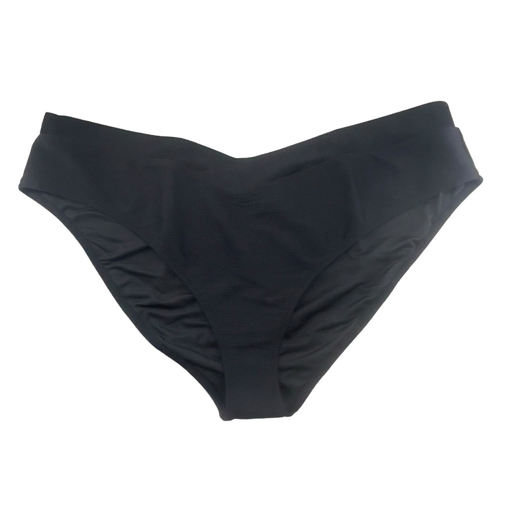 J Crew Ribbed Cross Front Bikini Bottom Black Cheeky Swim Plus Size 3X BE812 New